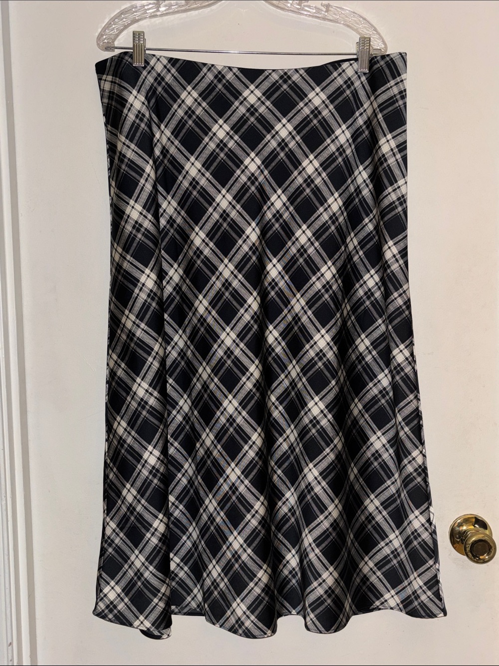 🧑🏻🩰J. Crew Silky Slip Midi Skirt ~ Plaid - Picture 2 of 5